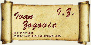 Ivan Zogović vizit kartica